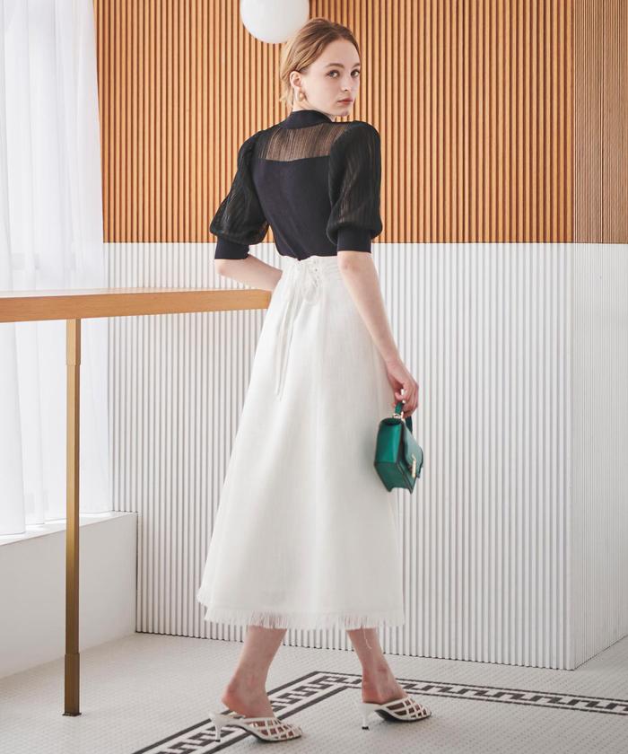 セール 40%OFF】袖ヨークシアー5分袖ニットプルオーバー