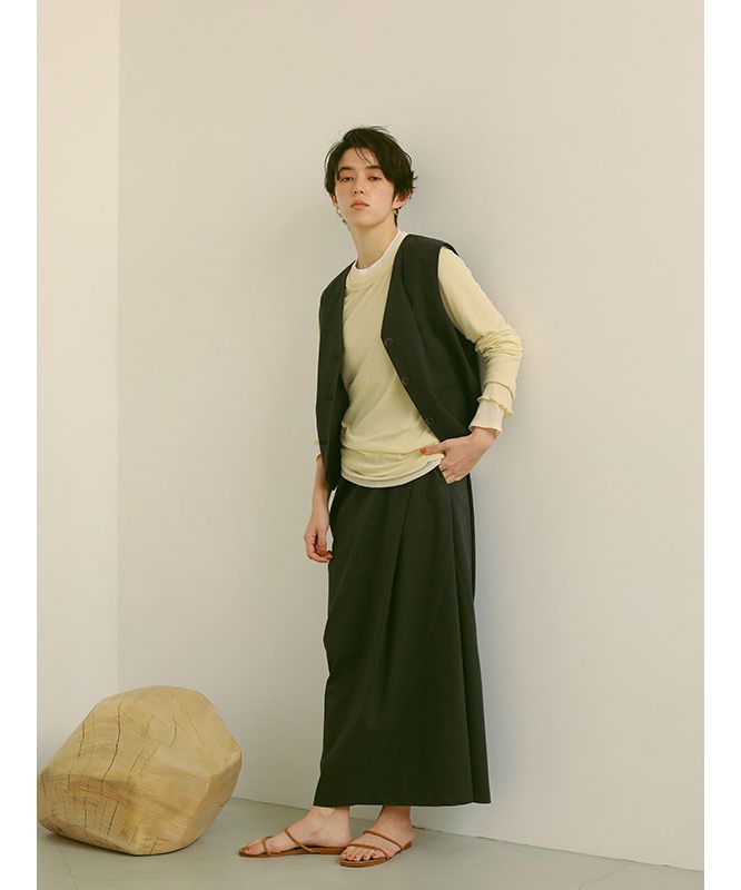 最終お値下げ！タグ付き未使用エトレトウキョウ　サイドドレープロングスカートS&M 最終お値下げ！タグ付き未使用エトレトウキョウ サイドドレープ