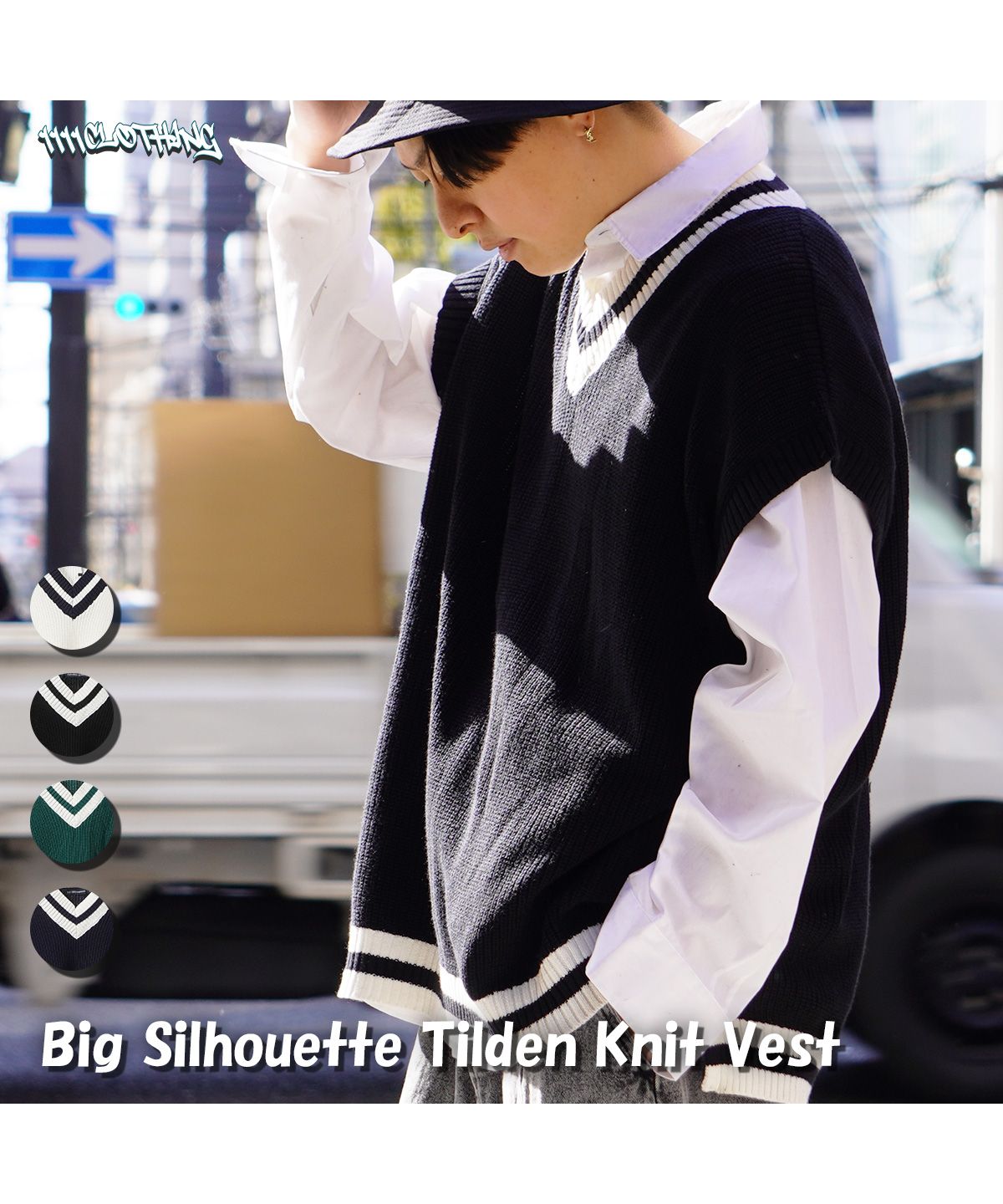 ワンフォークロージング 1111clothing ニットベスト メンズ ワンフォークロージング 1111clothing ニットベスト メンズ