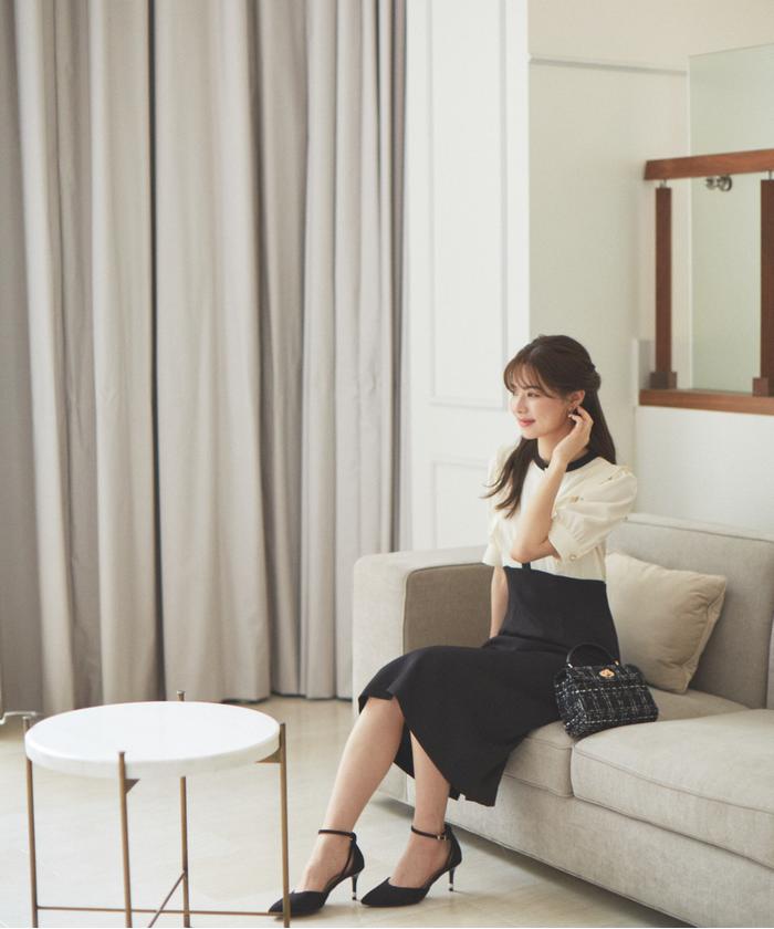 セール 50%OFF】バイカラーラッフルタイトワンピース(505263228 セール 50%OFF】バイカラーラッフルタイトワンピース(505263228