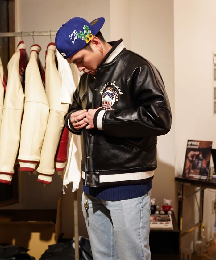 XL AVIREX × STABRIDGE VARSITY JACKET