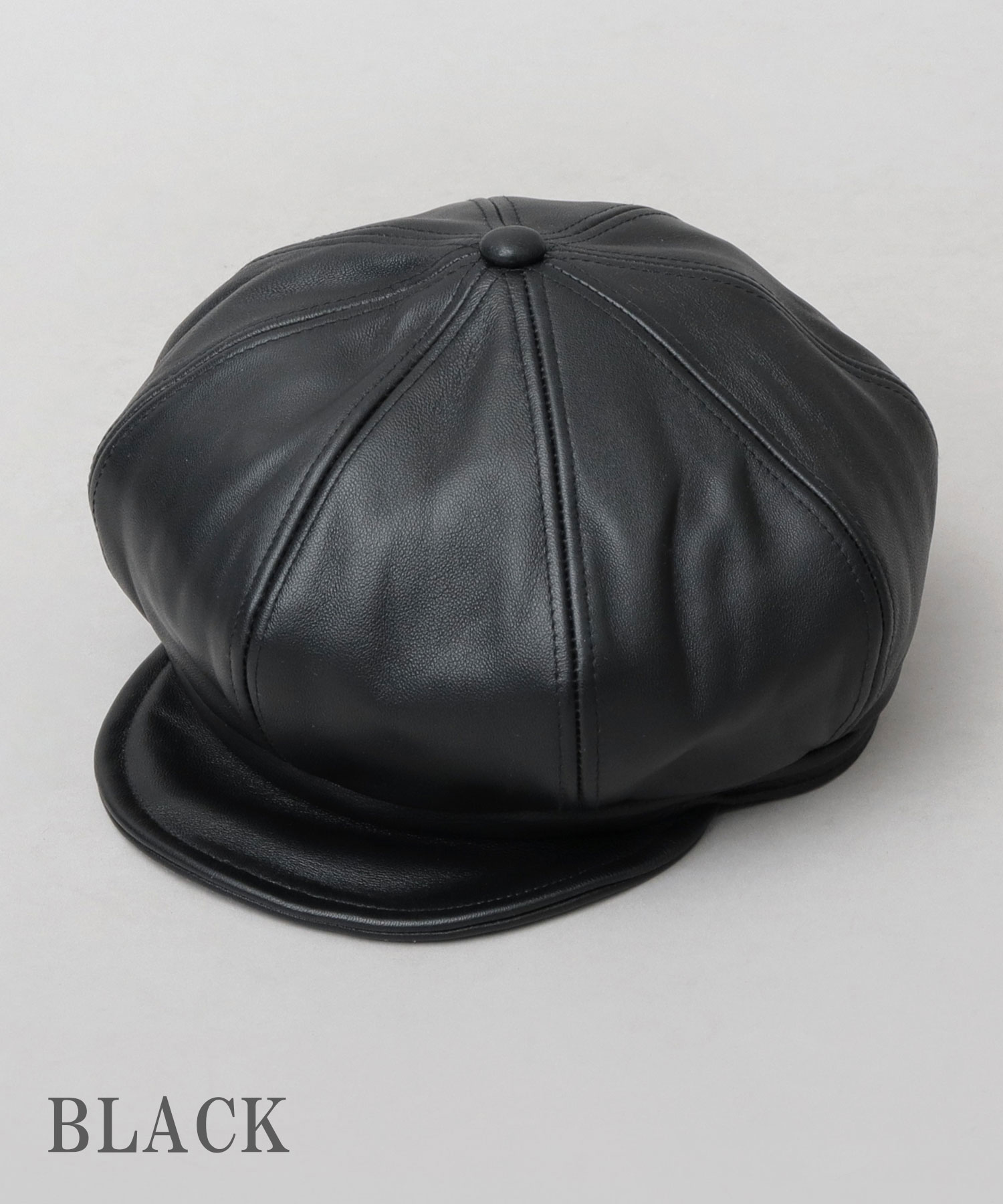 NEW YORK 本革 キャスケット 黒 L 正規販売店】 ニューヨークハット New York Hat 本革 レザー