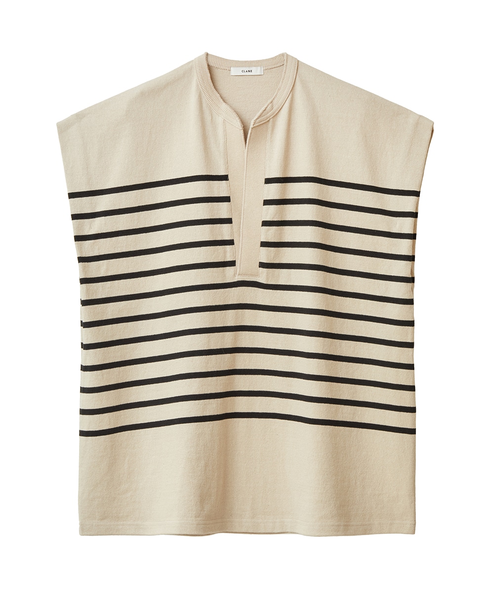 セール】WIDE HENLEY NECK N/S BORDER TOPS(505233400) | クラネ
