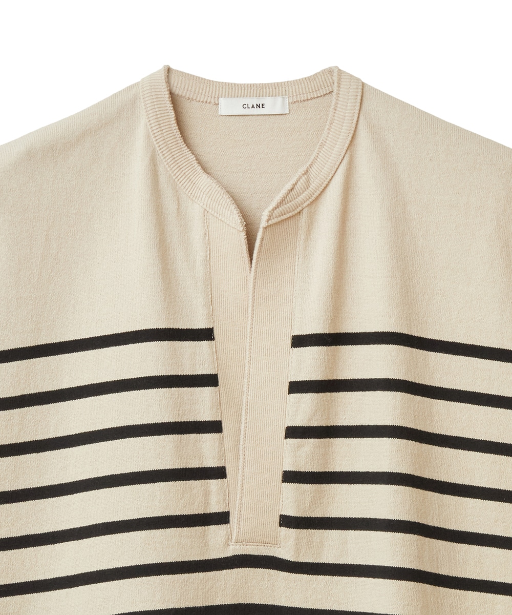 セール】WIDE HENLEY NECK N/S BORDER TOPS(505233400) | クラネ