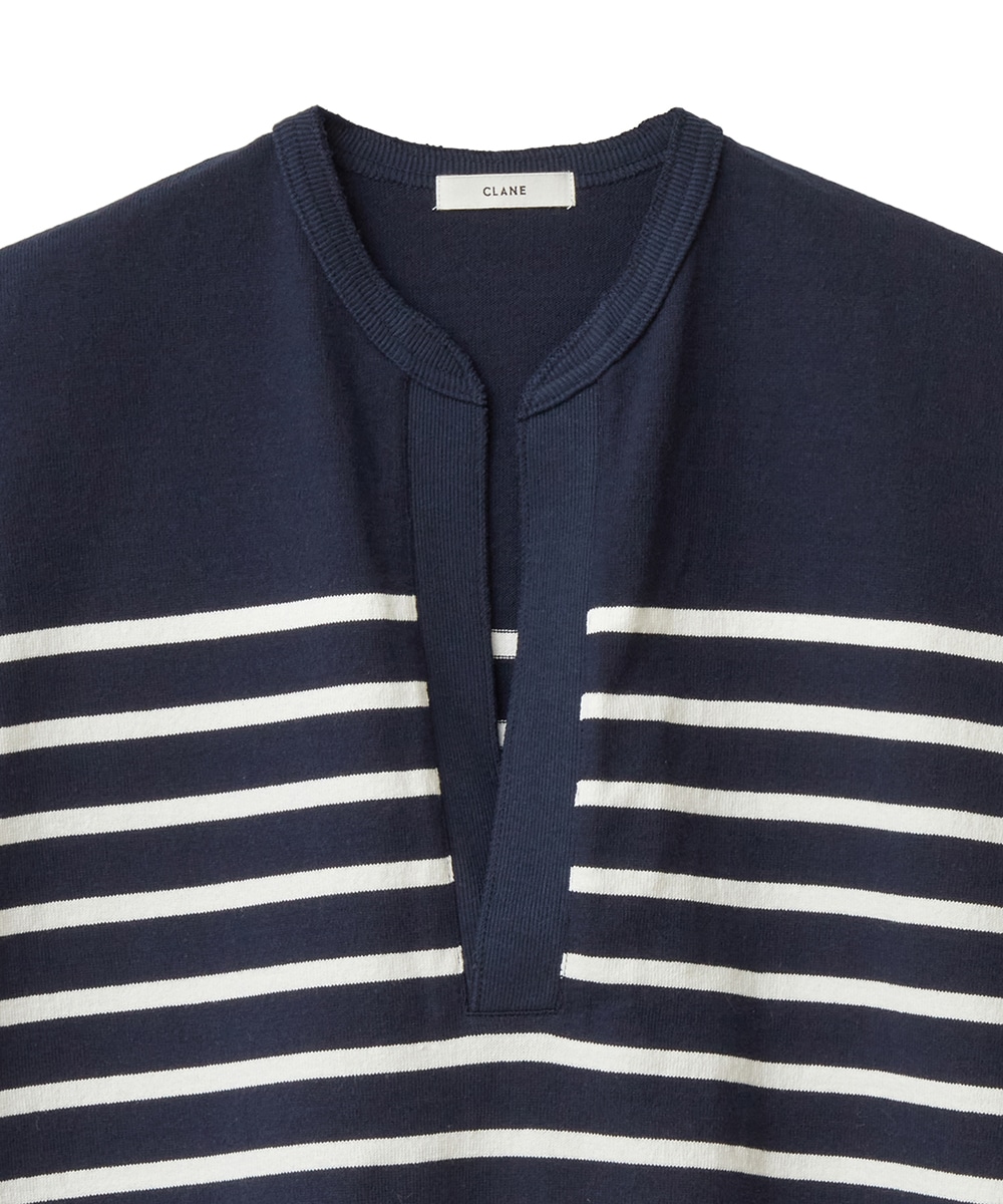 セール】WIDE HENLEY NECK N/S BORDER TOPS(505233400) | クラネ