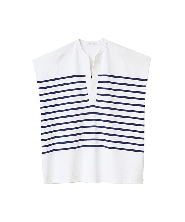 新品　 【CLANE/クラネ】WIDE N/S BORDERカットソー セール】WIDE HENLEY NECK N/S BORDER TOPS(505233400) | クラネ