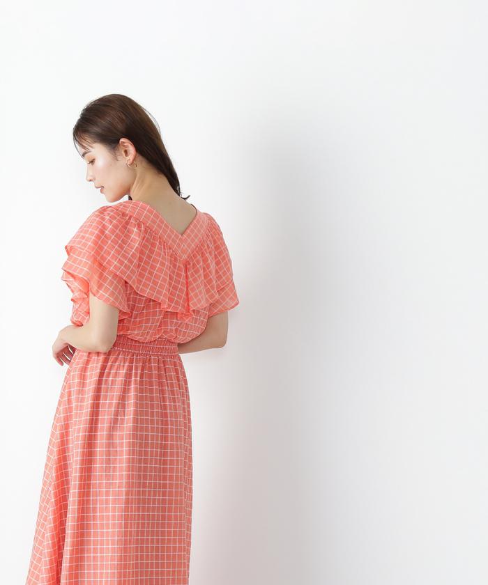 melt the lady ラッフルフリルチュニック　ワンピース ラッフルフリルネルチュニックシャツワンピース（ワンピース