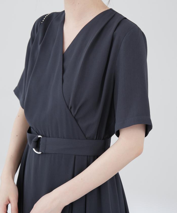 ベルト付き♪ とろみカシュクールワンピース M ナチュラルビューティーベーシック セール】とろみカシュクールワンピース(505265883) | エヌ