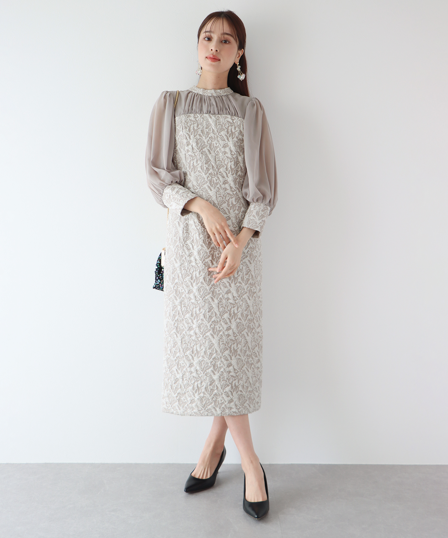 【12月スーパーSALE 15%OFF】 ブルーイースト フクレジャガードパーティードレス BLUEEAST スーツ・フォーマル・ドレス