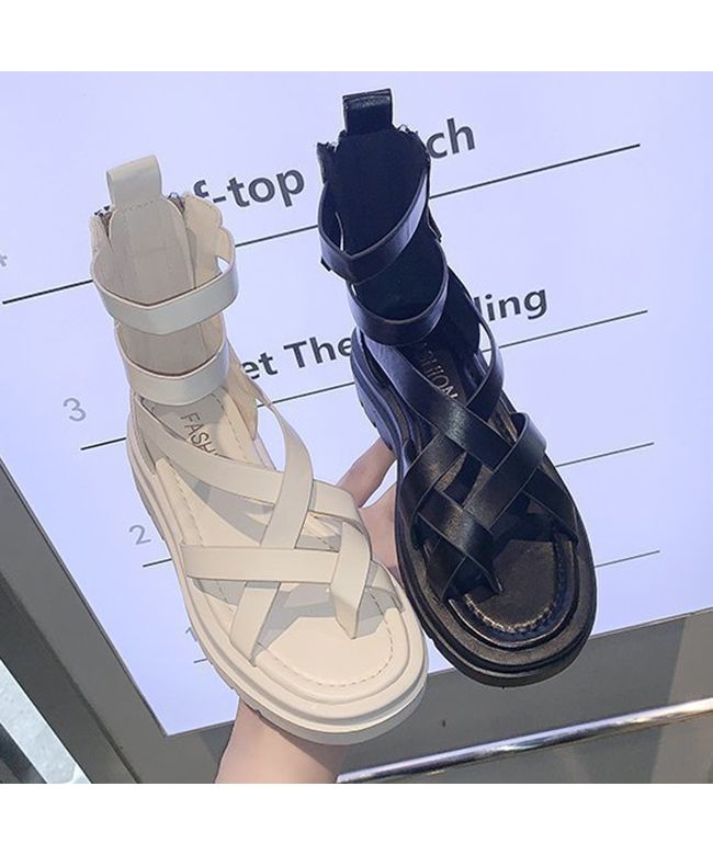 厚底サンダル グラデュエーター ブーサン 黒 BSPD003－5