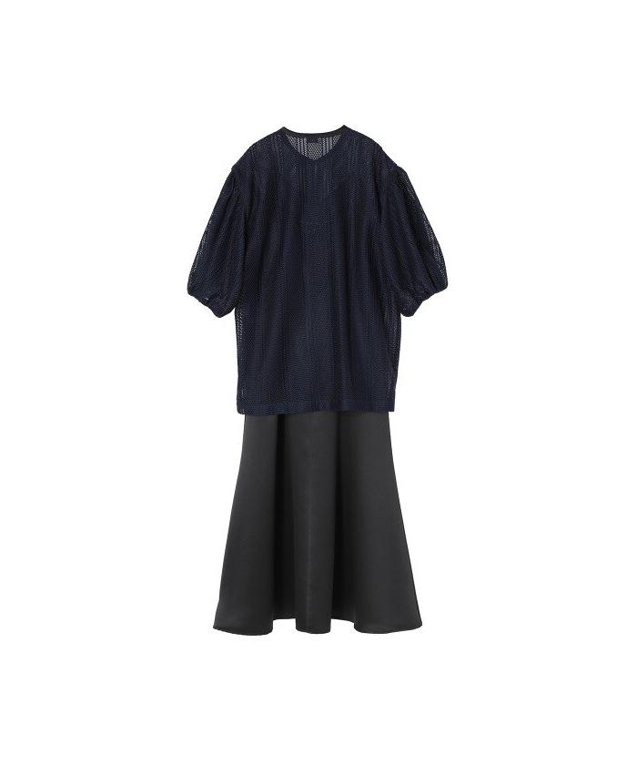 【美品】クラネ CLANE☆ ストライプレース レイヤードワンピース Sサイズ CLANE/クラネ/STRIPE LACE LAYERED ONE PIECE/ストライプレース