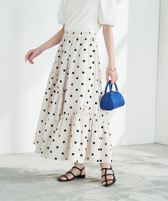 NOLLEY'S sophi ノーリーズ ドット ワンピース ティアード 38 NOLLEY´S sophi ノーリーズ ドット ワンピース ティアード 38