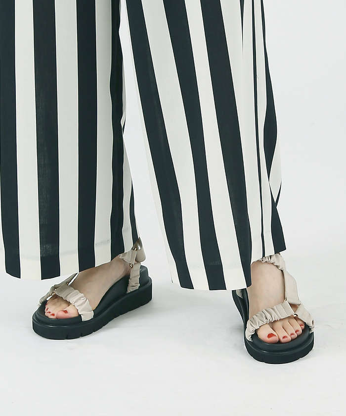 セール 40%OFF】ギャザーベルト フットベッドサンダル(505268117