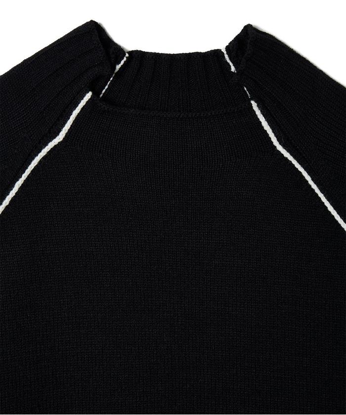 【soduk】stitching knit グレー soduk/スドーク/stitching knit top/ステッチングニットトップ