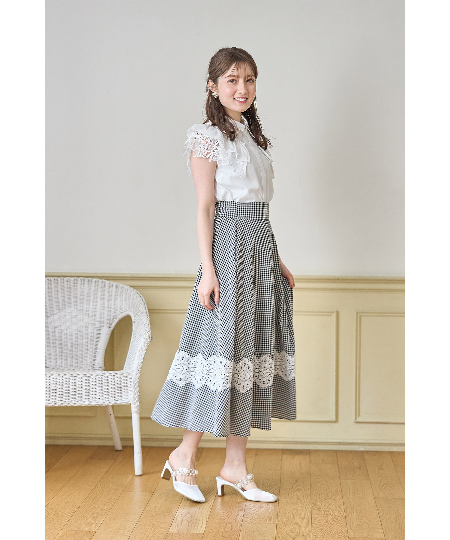 セール】トッコクローゼット tocco closet レース装飾ギンガム