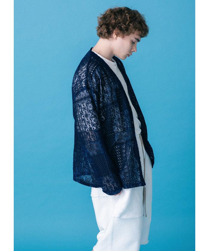 Dankeschon/ダンケシェーン/2TONE LACE CARDIGAN/2トーンレース