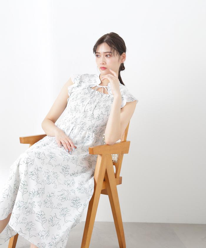 [美品] Chesty アイボリー フラワープリント　アンサンブル ぼかしフラワープリントドレス | Sybilla (Women)/シビラ | 三越