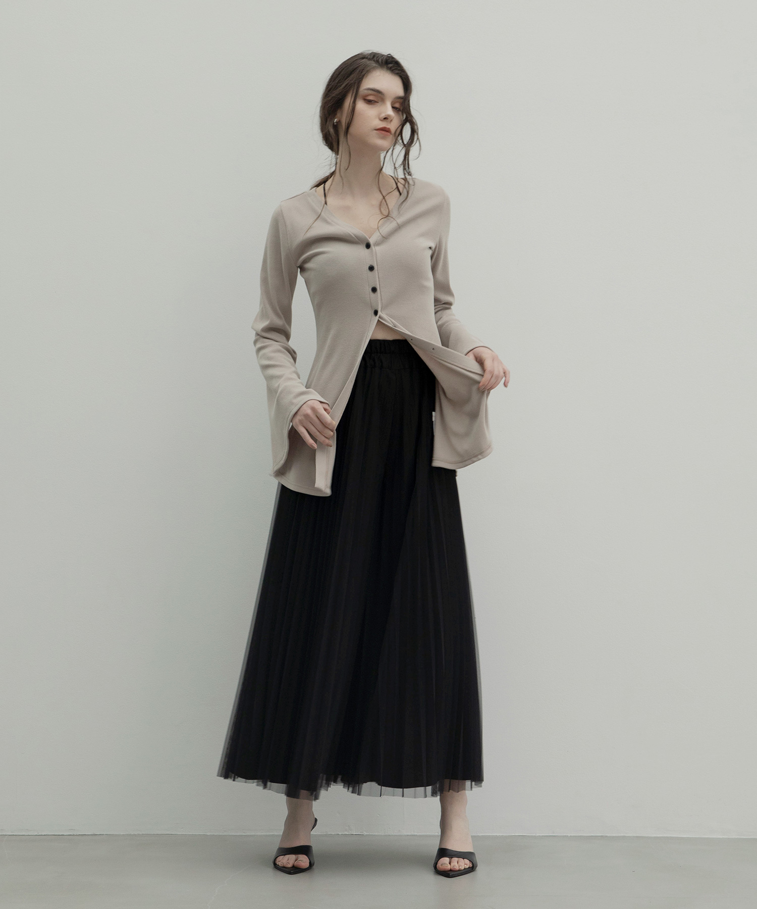 スカート MIELI INVARIANT Tulle Layer Pleat Pants MIELI INVARIANT Tulle Layer Pleat Pants