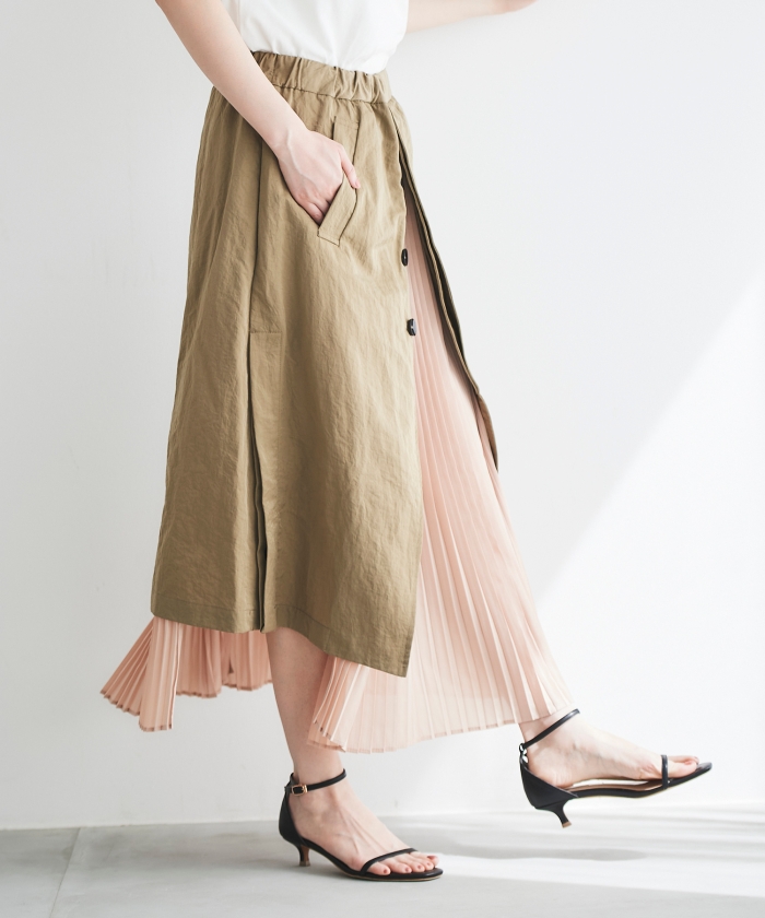 セール 20%OFF】MAISON MAVERICK プリーツドッキングスカート