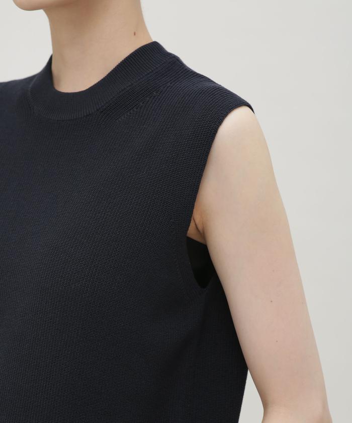 セール 70%OFF】LB.03/GIZA強撚コットンノースリーブニット