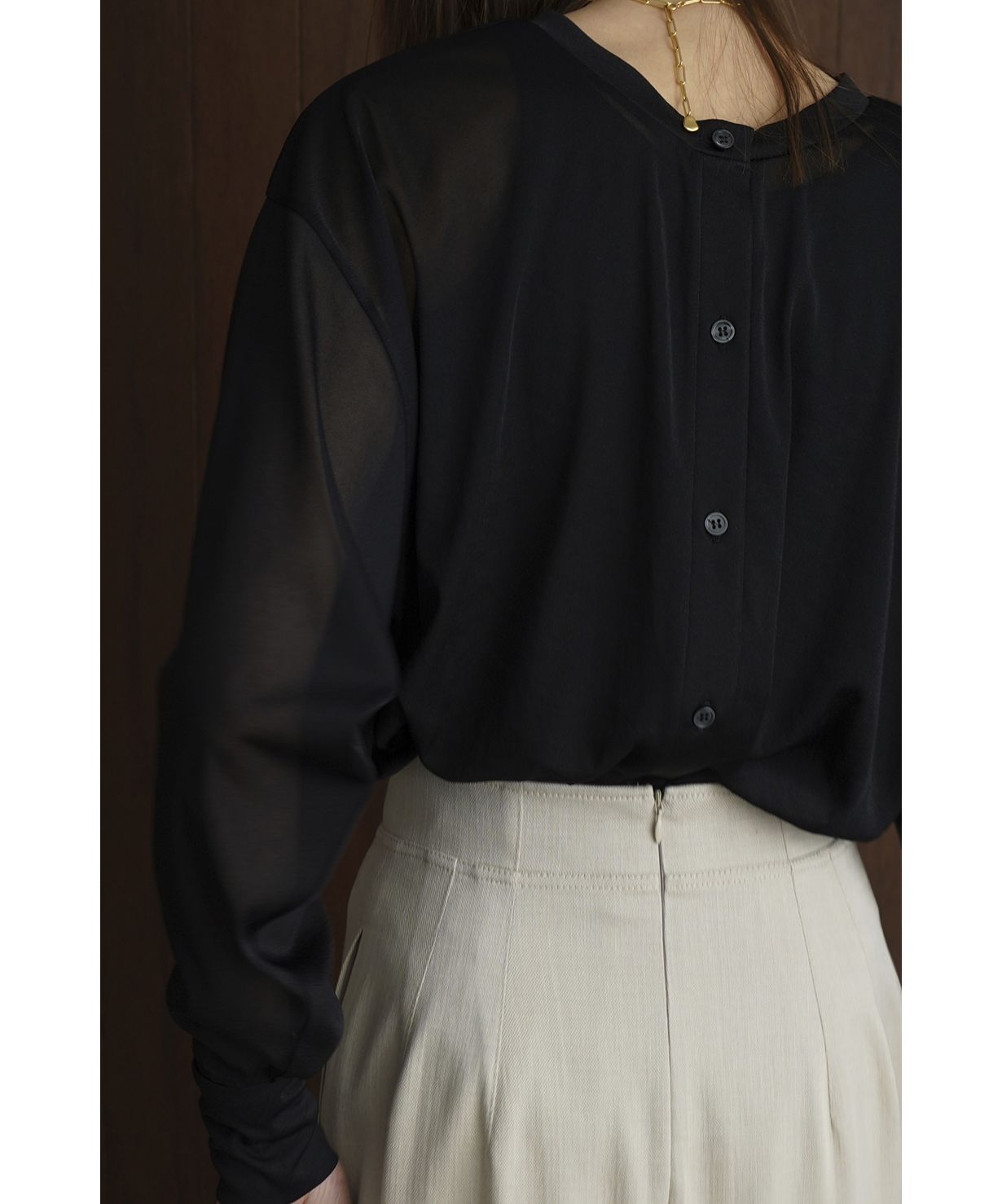 トップス CLANE W FACE CENTER LINE SHEER CARDIGAN CLANE（クラネ）の「【CLANE/クラネ】W FACE CENTER LINE SHEER