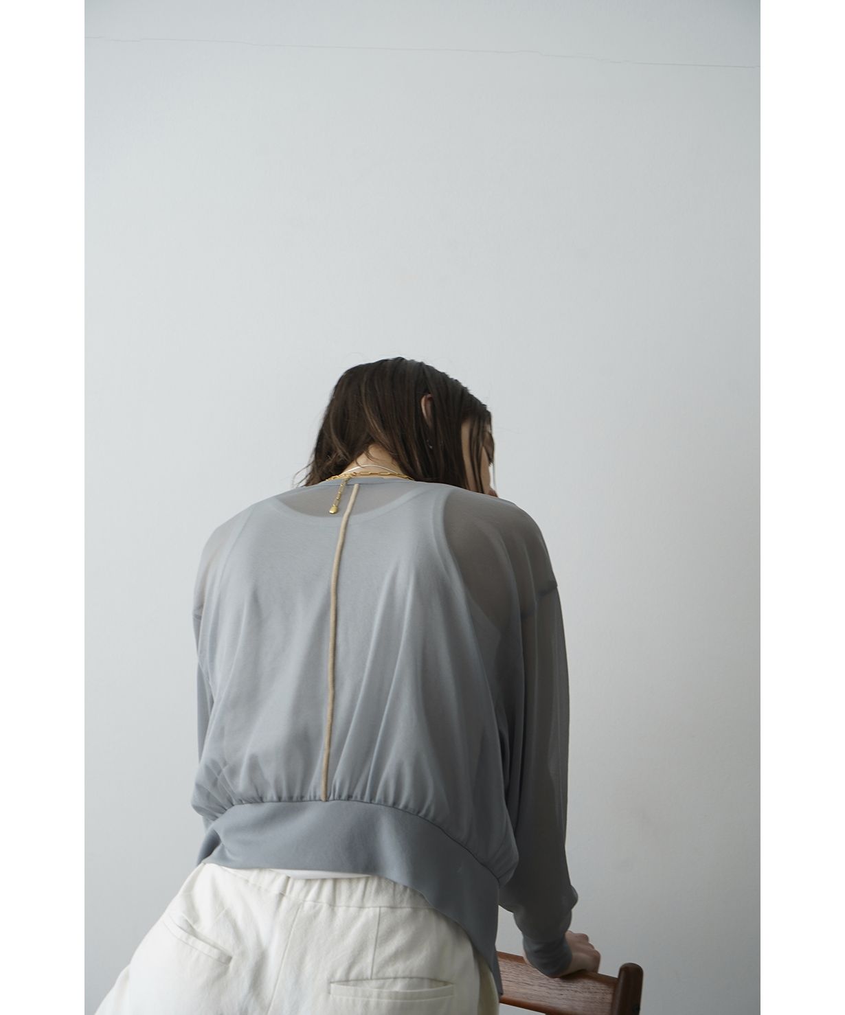 トップス CLANE W FACE CENTER LINE SHEER CARDIGAN セール】W FACE CENTER LINE SHEER CARDIGAN(505256601