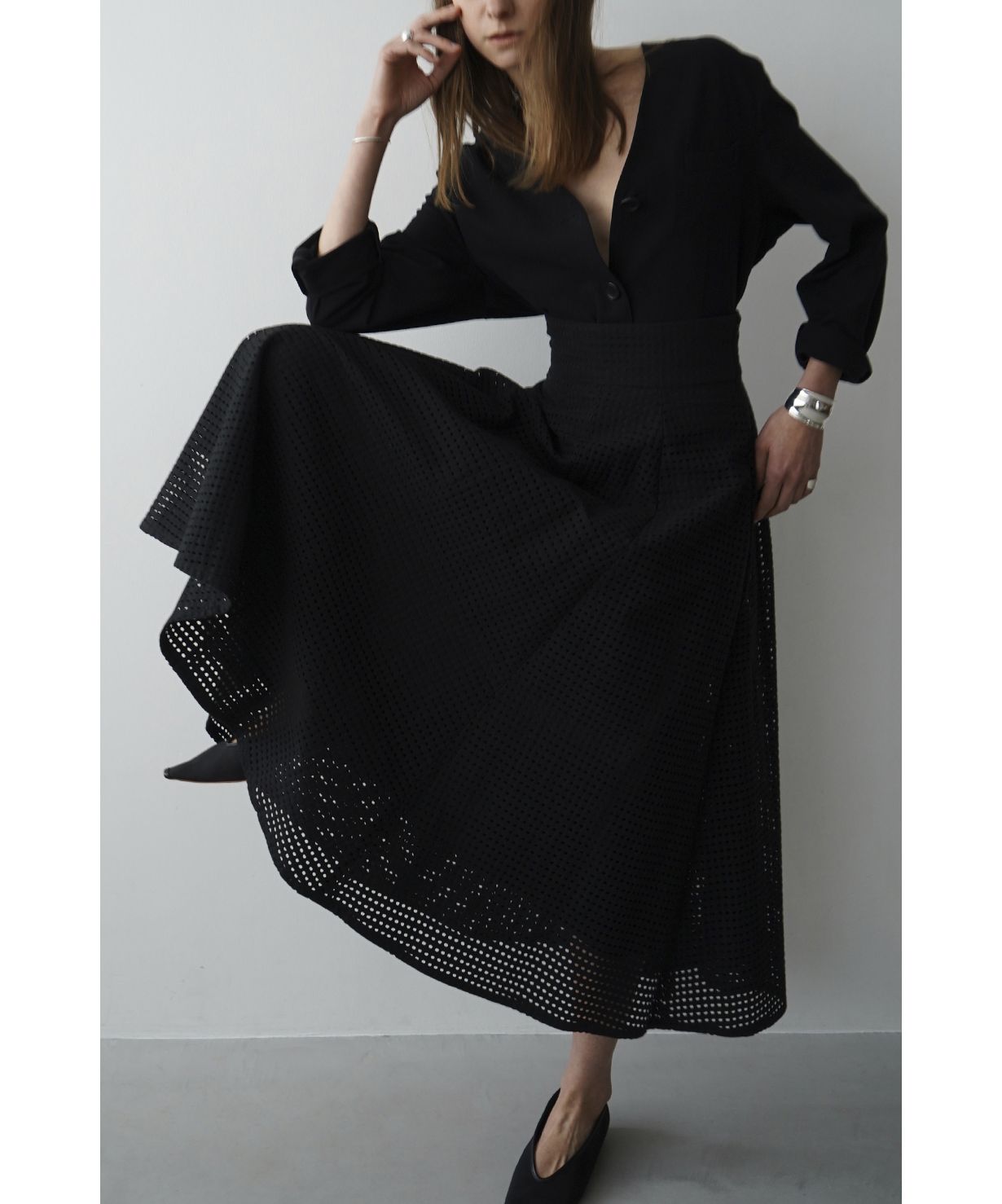 セール 30%OFF】【セットアップ対応商品】DOT MESH SKIRT