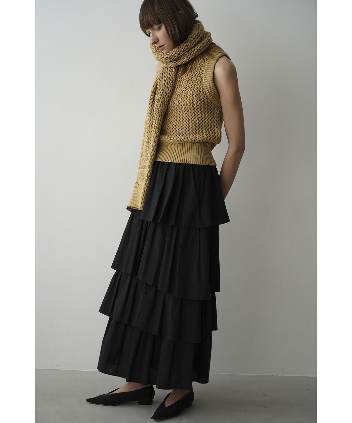 クラネ　BOLERO SET UP MESH KNIT TOPS クラネ CLANE BOLERO SET UP MESH KNIT TOPS （BEIGE） -靴