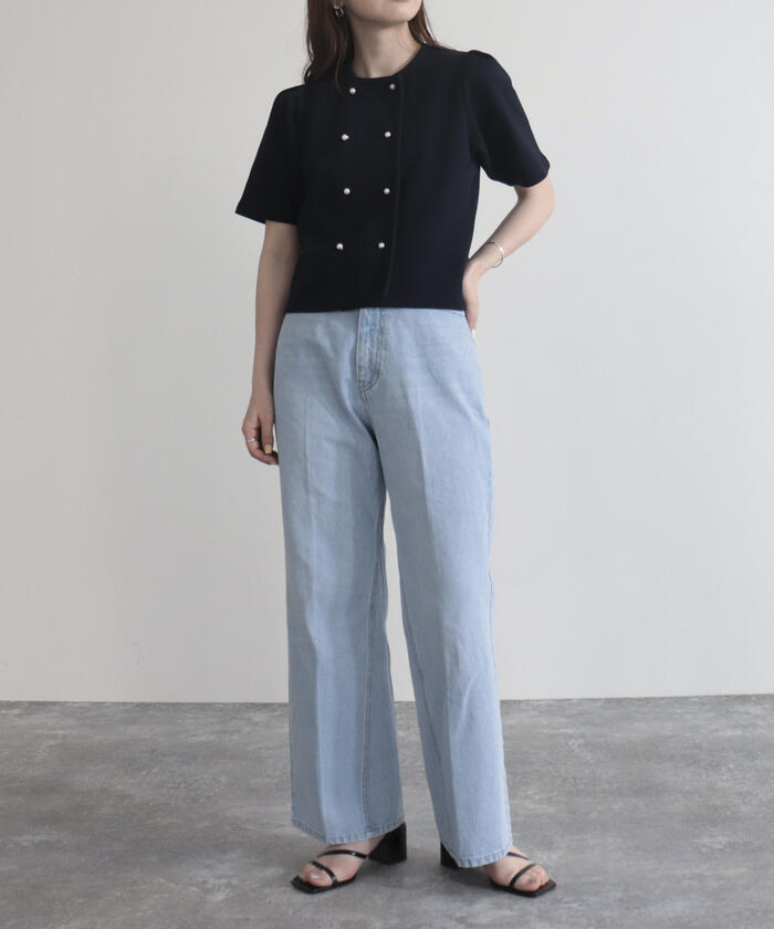 セール 50%OFF】【fredyemueフレディエミュ】W開きパールボタン