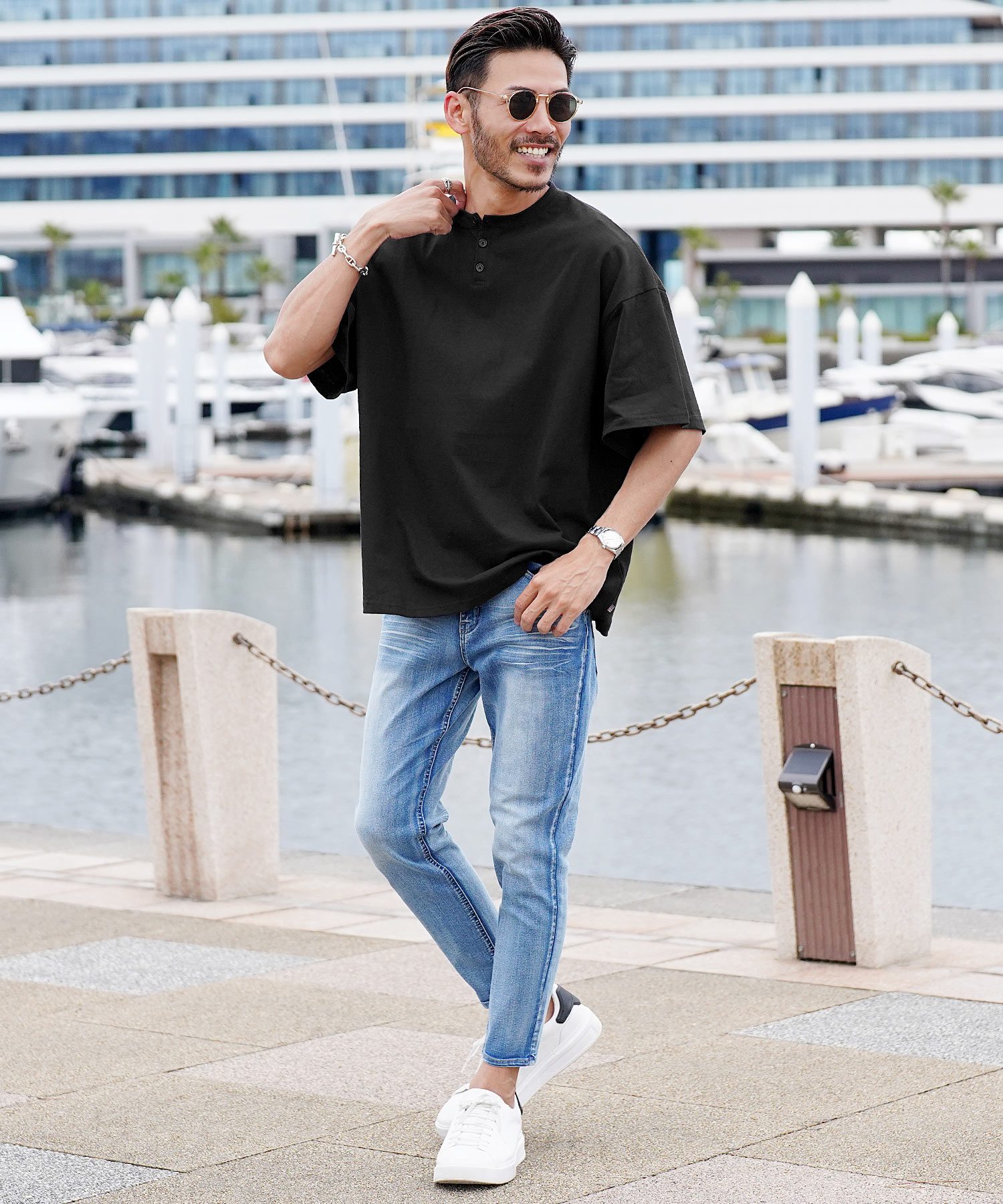 ジギーズショップ JIGGYS SHOP USAコットン ヘンリーネック T ジギーズショップ JIGGYS SHOP USAコットン ヘンリーネック T