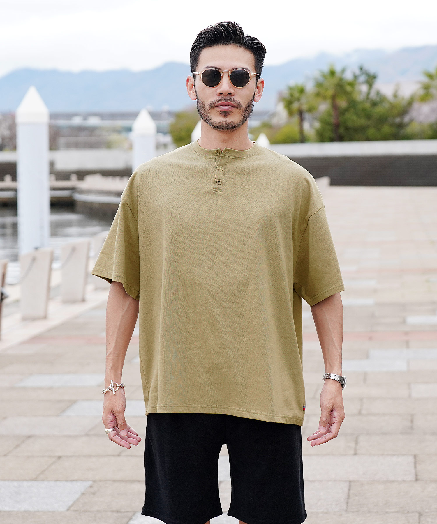 ジギーズショップ JIGGYS SHOP USAコットン ヘンリーネック T