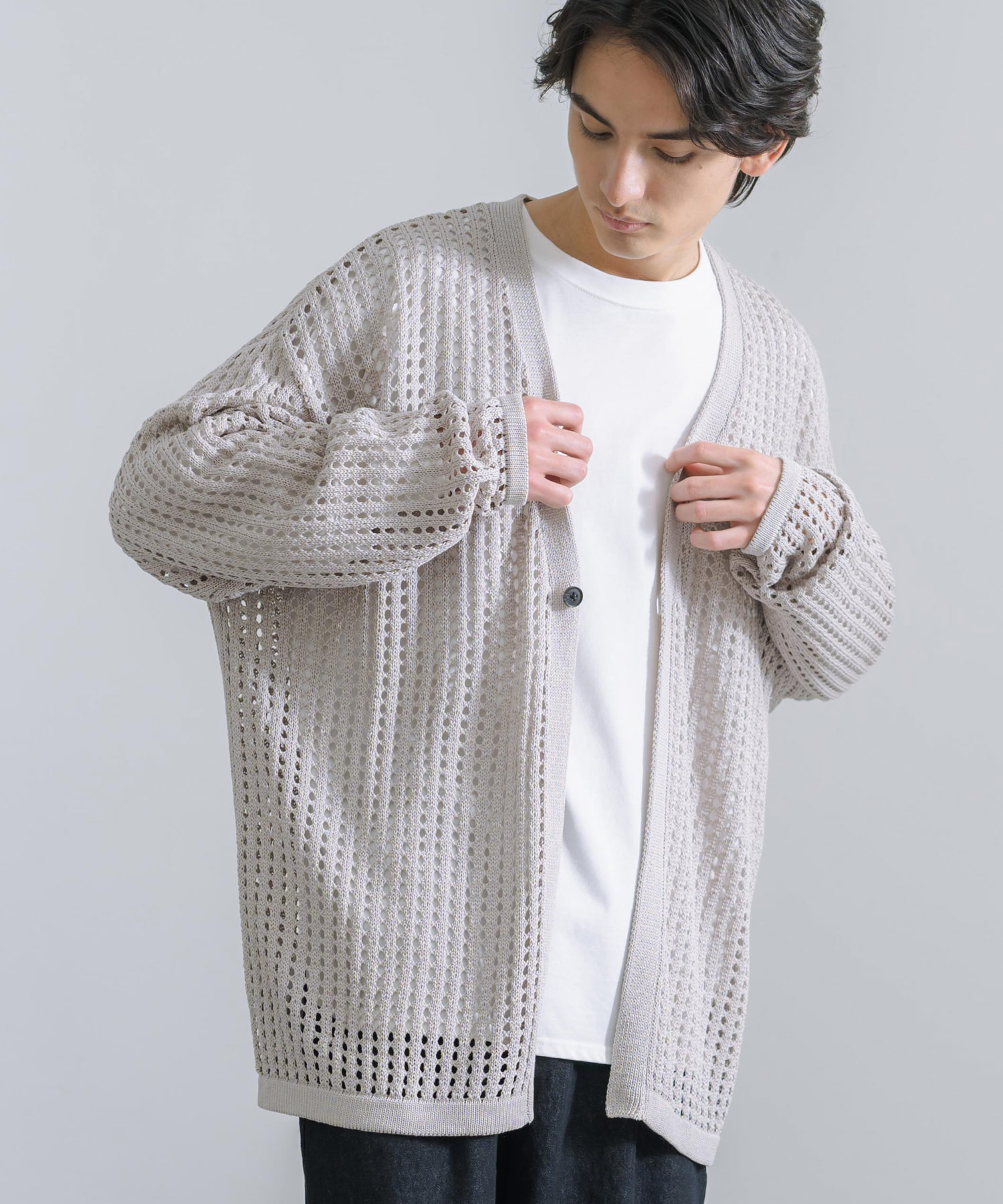 ロージーモンスター Rosy Monster ウールケーブルニットカーディガン Vネック F オフホワイト /DF ■OS レディース ロージーモンスター RosyMonster ウールニットカーディガン V