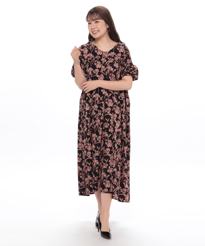 限定商品【HOBBS】ロマンティック♪花柄パフスリーブワンピース パフスリーブ花柄ワンピース02241 – Foonique