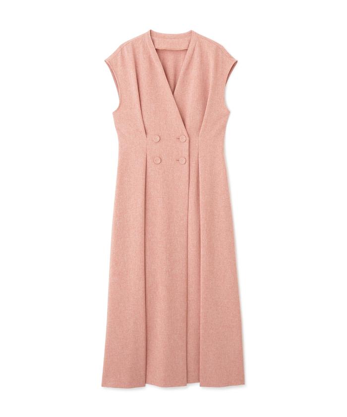 セール 50%OFF】Vネックダブルボタンワンピース(505265845 セール 50%OFF】Vネックダブルボタンワンピース(505265845