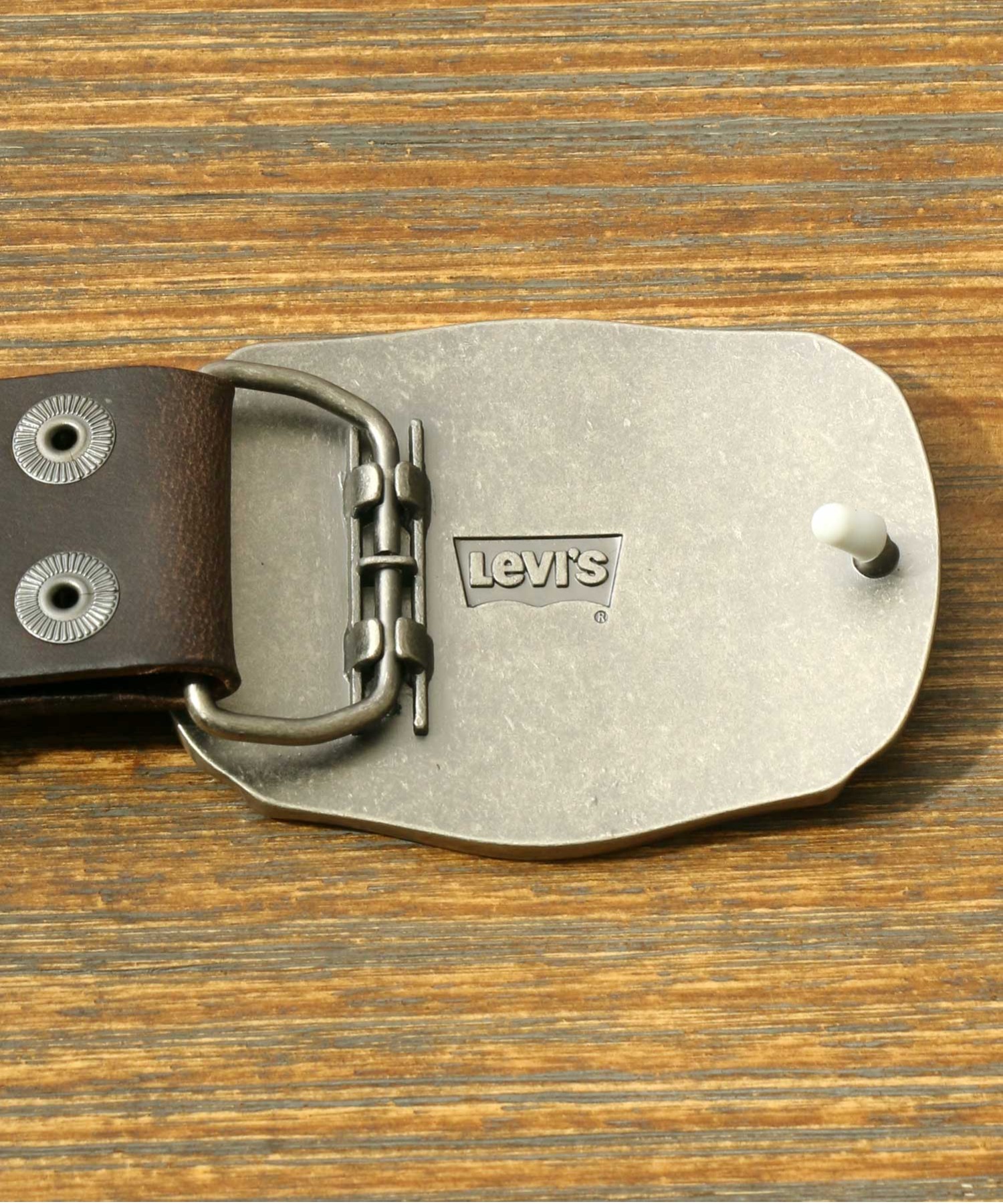 Levi's Vintage 90s Black Genuine Leather Silver Buckle Belt