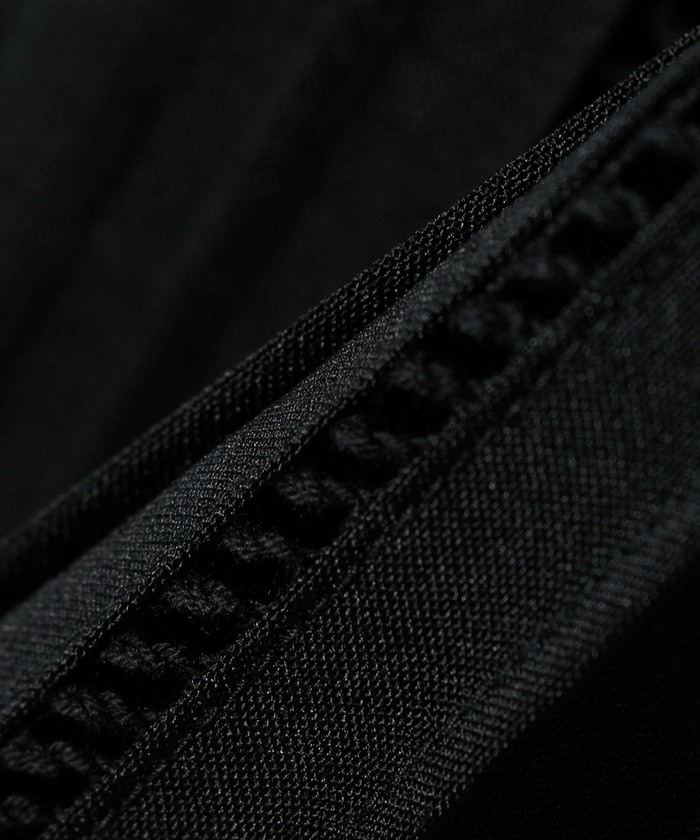 SHIPS 23SS ネイビー ハシゴレース ピンタック ブラウス 半袖 S SHIPS（シップス）の「* チェック 配色 ハシゴレース ピンタック