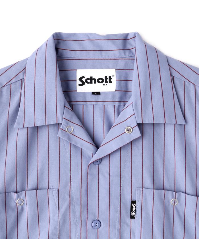 即日発送 セール】STRIPE S/S WORK SHIRT/ストライプワークシャツ トップス