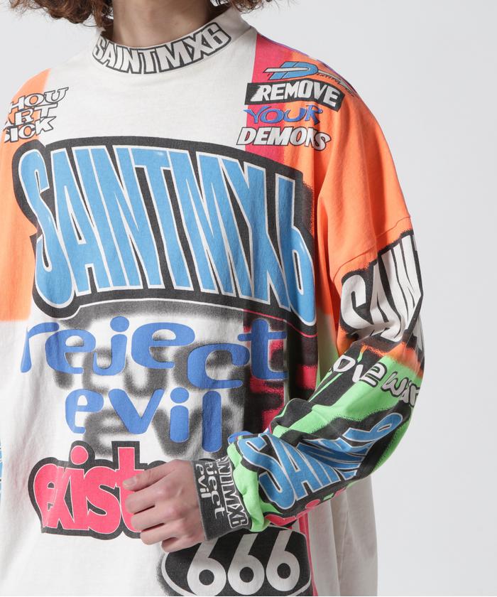 SAINT MICHAEL/セント マイケル/LS TEE/MOTOCLOSS/WHT(505277005 SAINT MICHAEL/セント マイケル/LS TEE/MOTOCLOSS/WHT(505277005