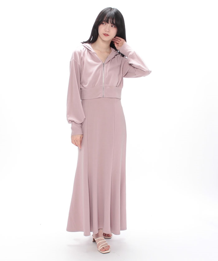 【 NICE CLAUP 】ジップパーカーセットワンピース セール】【one after another】ジップパーカーセットワンピース