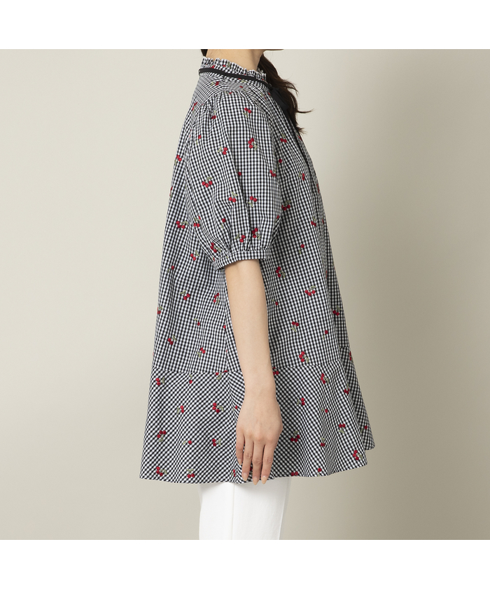 楽天市場】チェリー刺繍フリルカラーブラウス／ローズティアラ