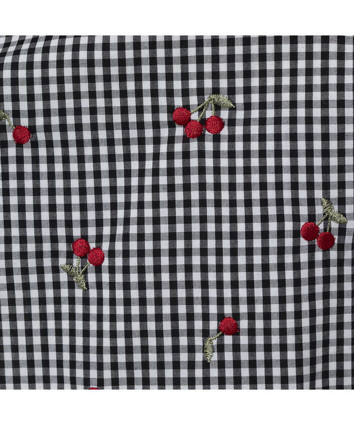 クーポン】【セール 50%OFF】チェリー刺繍フリルカラーブラウス