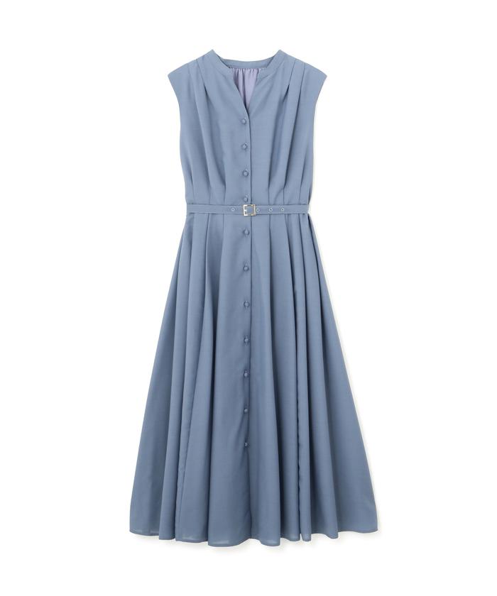 ベルンハルトウィルヘルム　変形　切り替え　ノースリーブワンピース one side tuck flare nosleeve rib OP（ワンピース）｜WILLFULLY