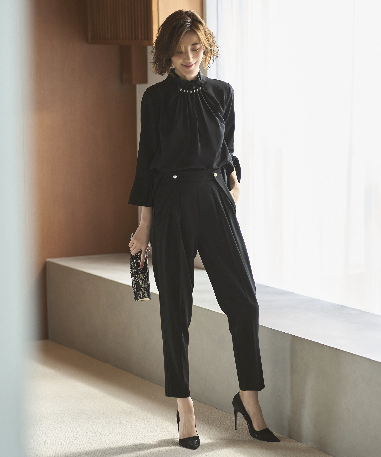 スーツ セット ルイルエブティック RUIRUE BOUTIQUE セットアップ ノーカラージャケット