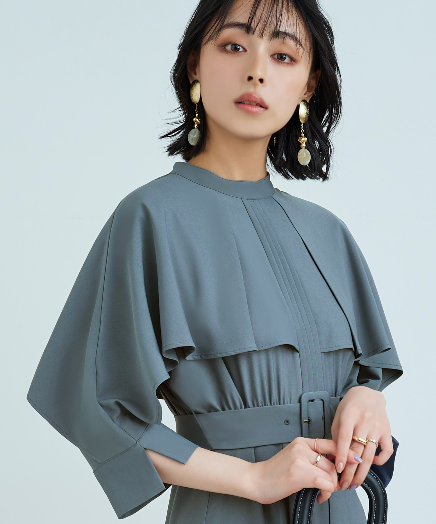 【人気ショップが最安値挑戦！】 セール】ルイルエブティック ピンタックケープ BOUTIQUE RUIRUE ワンピース