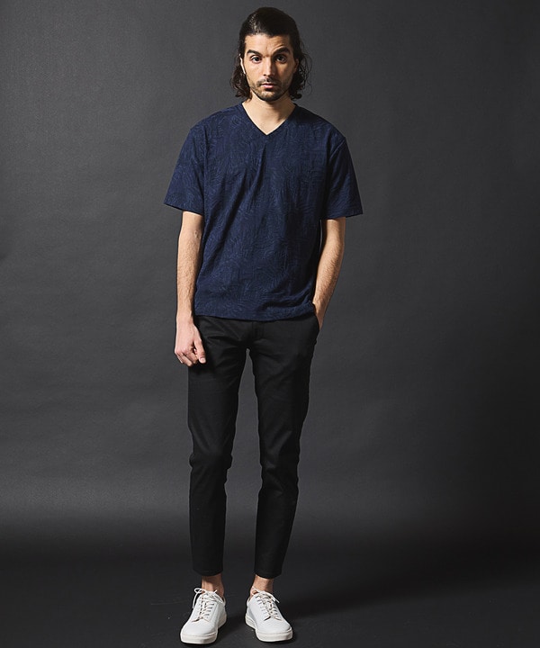 セール 50%OFF】リンクスジャガードプリントVネックTシャツ