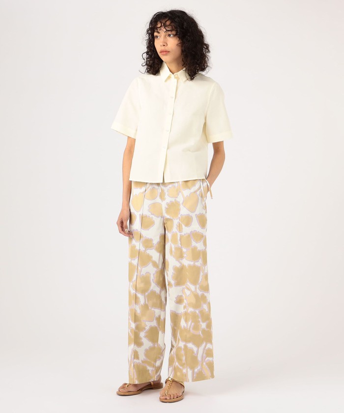 セール 40%OFF】フラワーシャドープリント イージーストレート