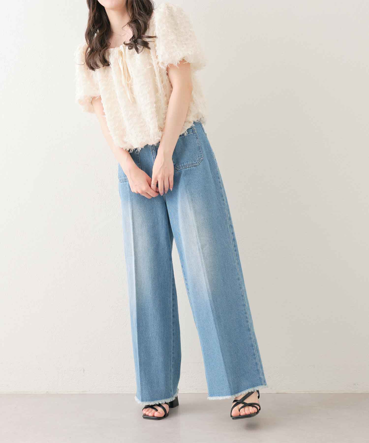 OFF-WHITE オリーブグリーン デニム 28 レディースデニム