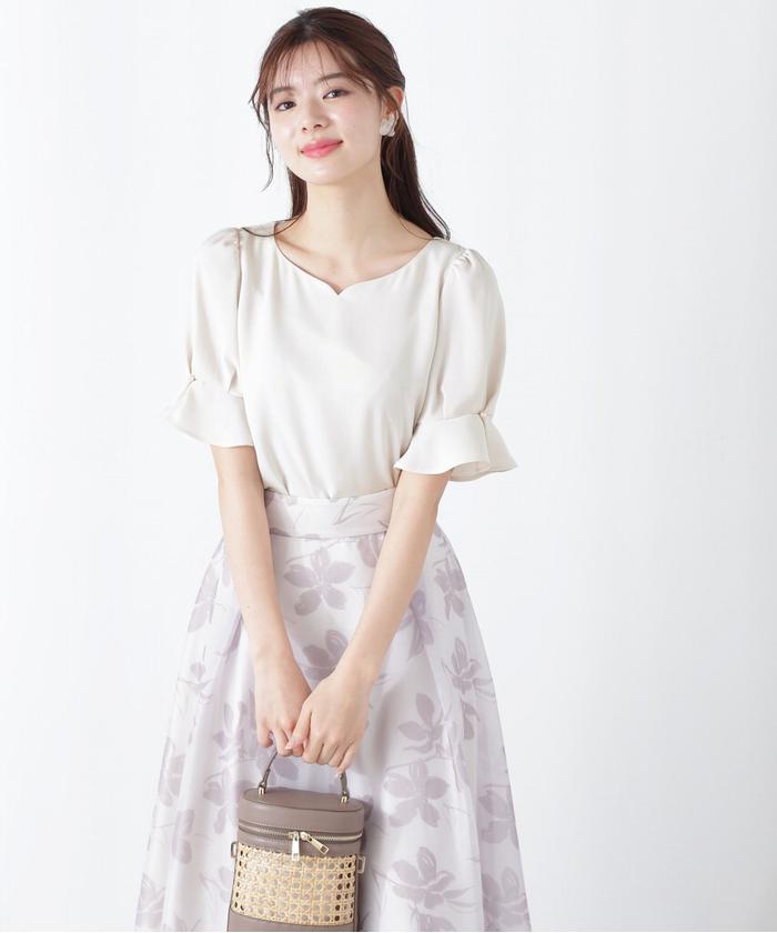 楽天市場】【SALE／10%OFF】タックフレアスリーブブラウス