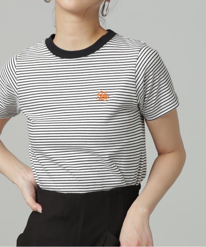 FAHERTY BRAND 刺繍 ボーダー ポケット Tシャツ クリーム FAHERTY BRAND (ファリティ ブランド) 刺繍 ボーダー ポケット T