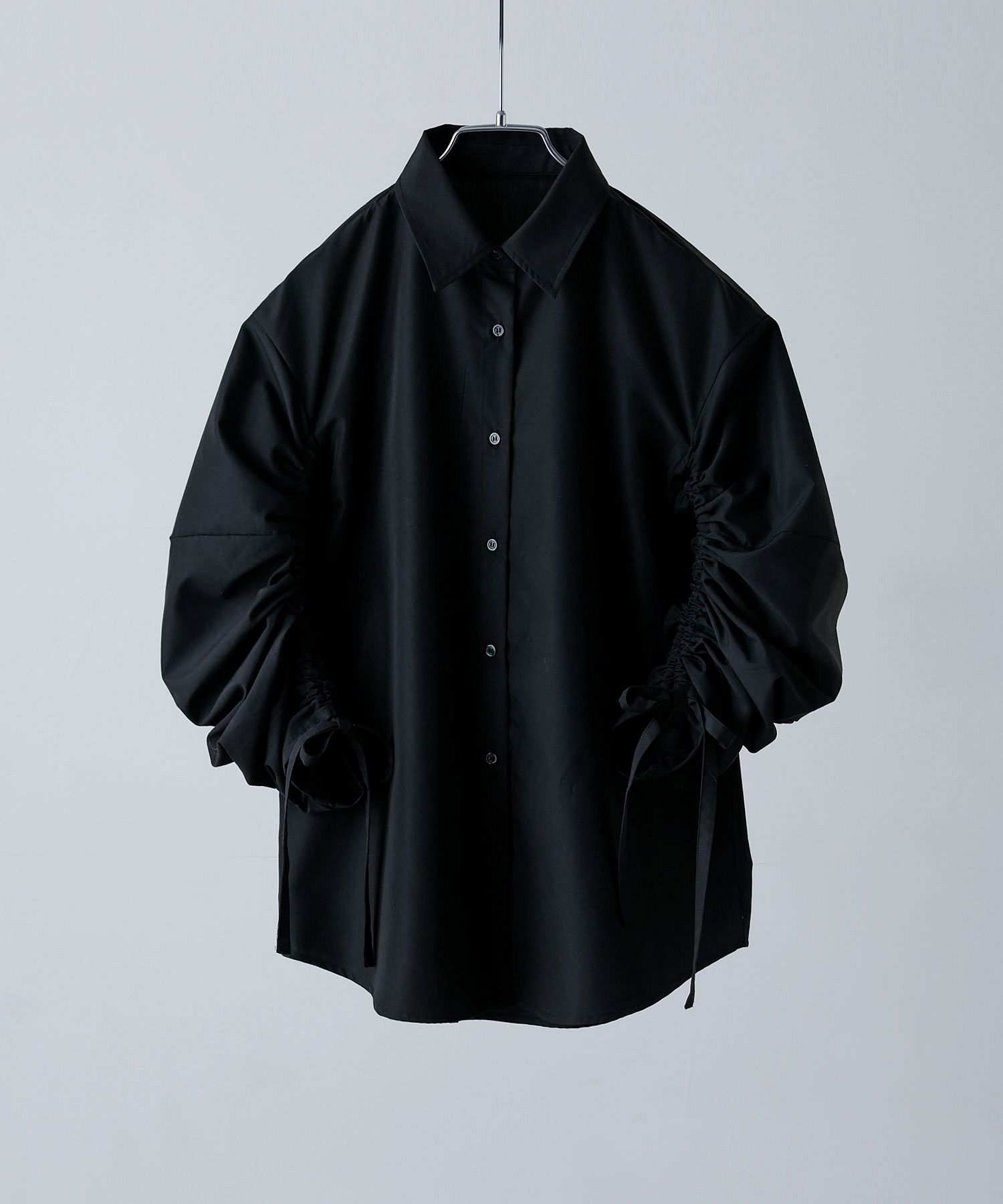L'Appartement ギャザースリーブTシャツ ブラック Gather Long sleeve Tee ギャザーロングスリーブT ブラック L